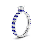Load image into Gallery viewer, three-quarter-round-cut-diamond-gallery-bridal-ring-set-with-sapphire-in-FD9168ROGSABLANGLE3-NL-WG