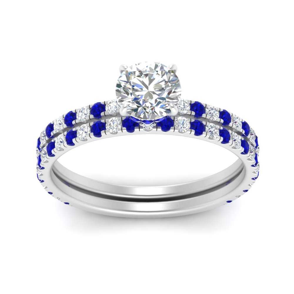 three-quarter-round-cut-diamond-gallery-bridal-ring-set-with-sapphire-in-FD9168ROGSABLANGLE3-NL-WG