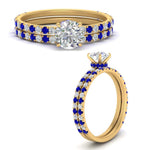 Load image into Gallery viewer, three-quarter-round-cut-diamond-gallery-bridal-ring-set-with-sapphire-in-FD9168ROGSABLANGLE3-NL-YG
