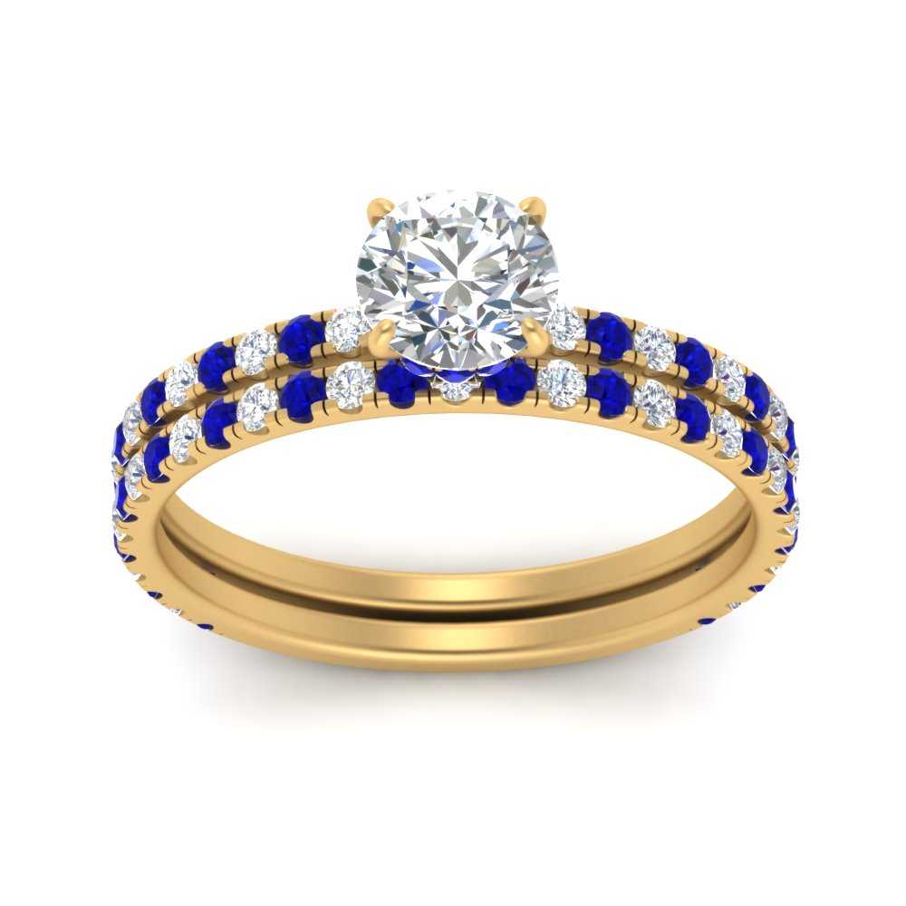 three-quarter-round-cut-diamond-gallery-bridal-ring-set-with-sapphire-in-FD9168ROGSABLANGLE3-NL-YG