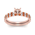 Load image into Gallery viewer, three-quarter-semi-mount-diamond-gallery-bridal-ring-set-with-orange-sapphire-in-FD9168SMGSAORANGLE3-NL-RG

