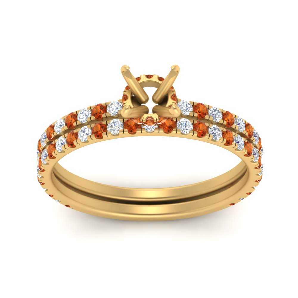 three-quarter-semi-mount-diamond-gallery-bridal-ring-set-with-orange-sapphire-in-FD9168SMGSAORANGLE3-NL-YG