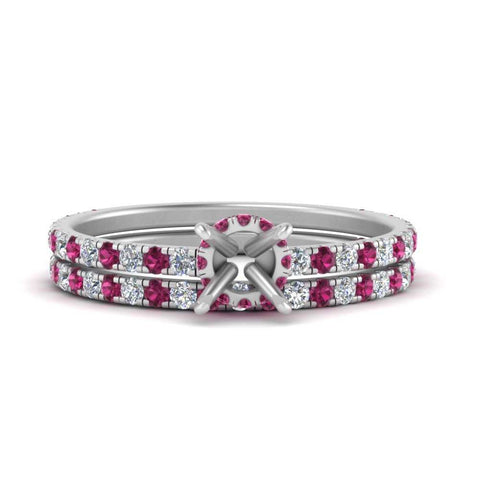 three-quarter-semi-mount-diamond-gallery-bridal-ring-set-with-pink-sapphire-in-FD9168SMGSADRPIANGLE3-NL-WG