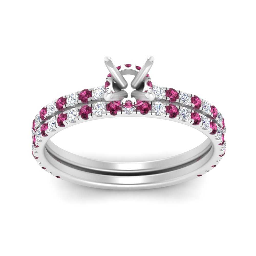 three-quarter-semi-mount-diamond-gallery-bridal-ring-set-with-pink-sapphire-in-FD9168SMGSADRPIANGLE3-NL-WG