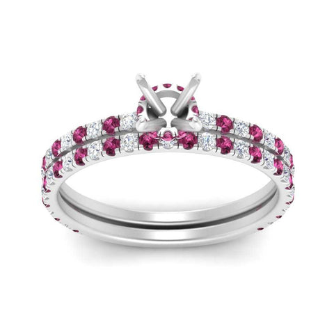 three-quarter-semi-mount-diamond-gallery-bridal-ring-set-with-pink-sapphire-in-FD9168SMGSADRPIANGLE3-NL-WG