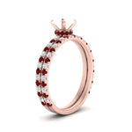 Load image into Gallery viewer, three-quarter-semi-mount-diamond-gallery-bridal-ring-set-with-ruby-in-FD9168SMGRUDRANGLE3-NL-RG
