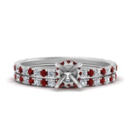 Load image into Gallery viewer, three-quarter-semi-mount-diamond-gallery-bridal-ring-set-with-ruby-in-FD9168SMGRUDRANGLE3-NL-WG
