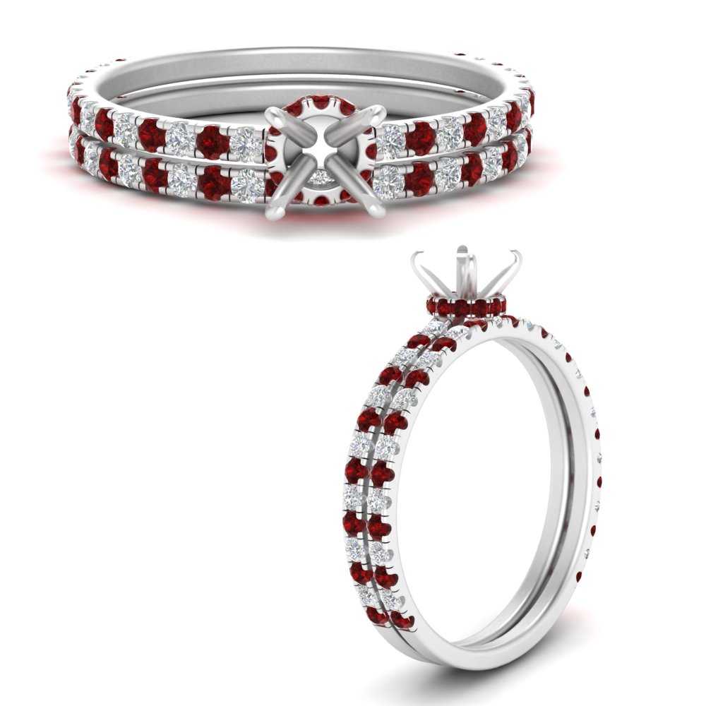 three-quarter-semi-mount-diamond-gallery-bridal-ring-set-with-ruby-in-FD9168SMGRUDRANGLE3-NL-WG