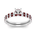 Load image into Gallery viewer, three-quarter-semi-mount-diamond-gallery-bridal-ring-set-with-ruby-in-FD9168SMGRUDRANGLE3-NL-WG
