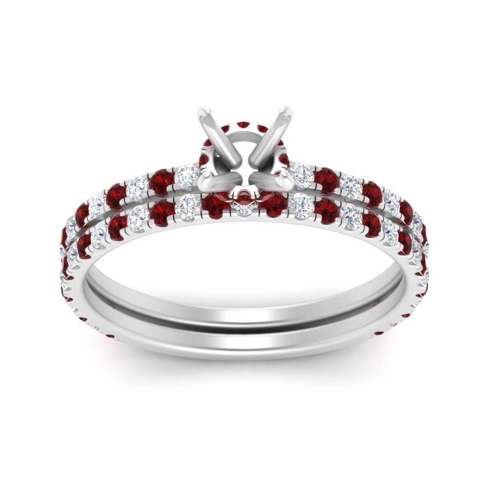 three-quarter-semi-mount-diamond-gallery-bridal-ring-set-with-ruby-in-FD9168SMGRUDRANGLE3-NL-WG