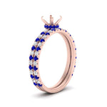 Load image into Gallery viewer, three-quarter-semi-mount-diamond-gallery-bridal-ring-set-with-sapphire-in-FD9168SMGSABLANGLE3-NL-RG
