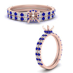 Load image into Gallery viewer, three-quarter-semi-mount-diamond-gallery-bridal-ring-set-with-sapphire-in-FD9168SMGSABLANGLE3-NL-RG
