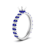 Load image into Gallery viewer, three-quarter-semi-mount-diamond-gallery-bridal-ring-set-with-sapphire-in-FD9168SMGSABLANGLE3-NL-WG
