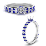 Load image into Gallery viewer, three-quarter-semi-mount-diamond-gallery-bridal-ring-set-with-sapphire-in-FD9168SMGSABLANGLE3-NL-WG
