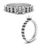 Load image into Gallery viewer, three-quarter-semi-mount-gallery-bridal-ring-set-with-black-diamond-in-FD9168SMGBLACKANGLE3-NL-WG

