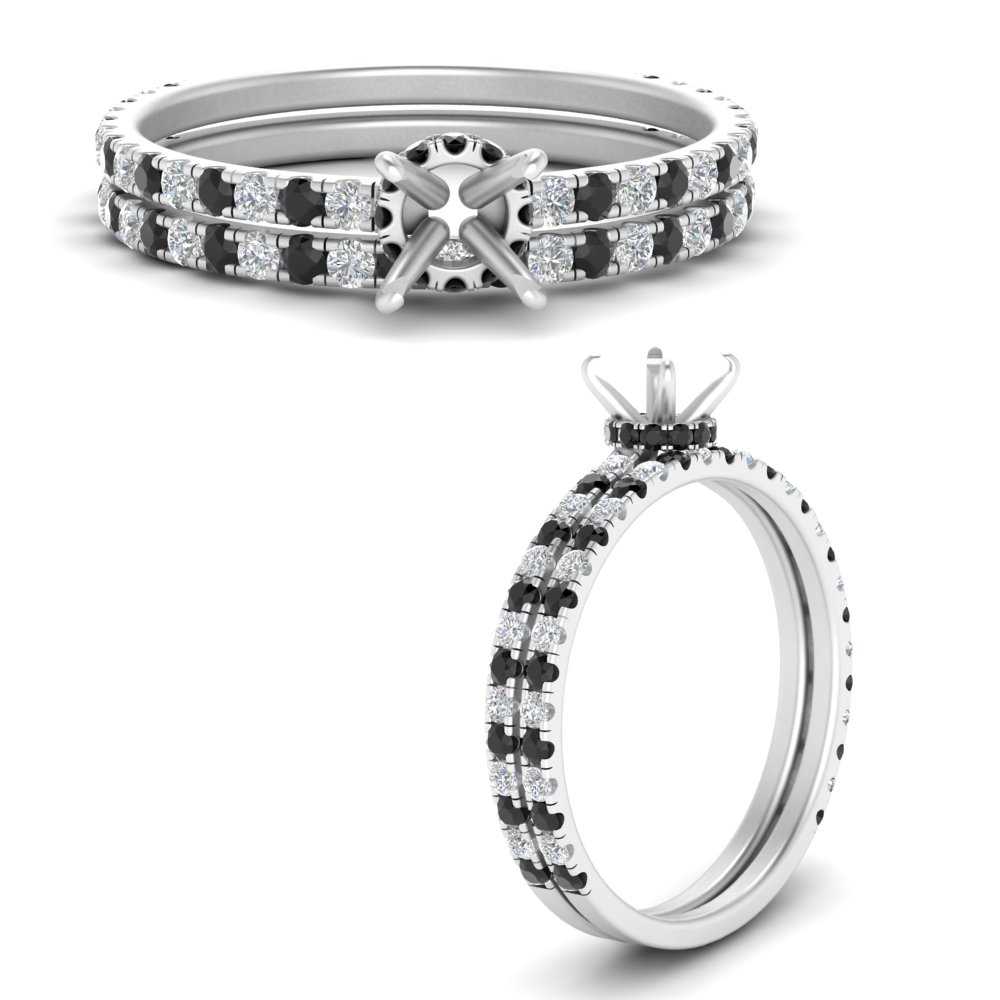 three-quarter-semi-mount-gallery-bridal-ring-set-with-black-diamond-in-FD9168SMGBLACKANGLE3-NL-WG