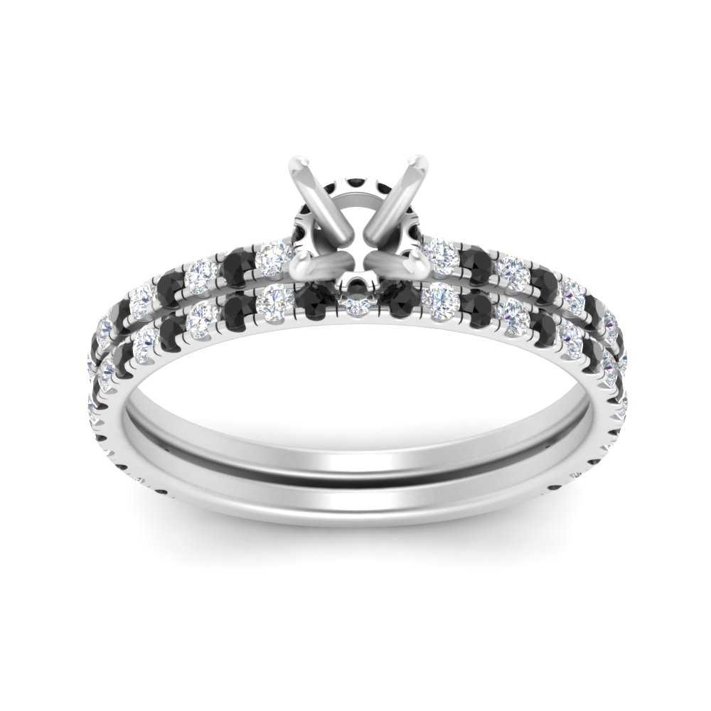 three-quarter-semi-mount-gallery-bridal-ring-set-with-black-diamond-in-FD9168SMGBLACKANGLE3-NL-WG