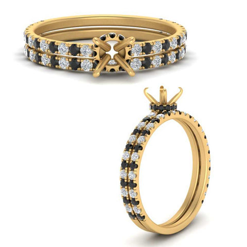 three-quarter-semi-mount-gallery-bridal-ring-set-with-black-diamond-in-FD9168SMGBLACKANGLE3-NL-YG