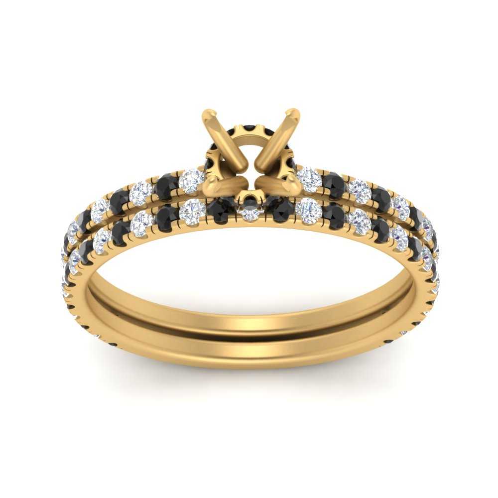 three-quarter-semi-mount-gallery-bridal-ring-set-with-black-diamond-in-FD9168SMGBLACKANGLE3-NL-YG