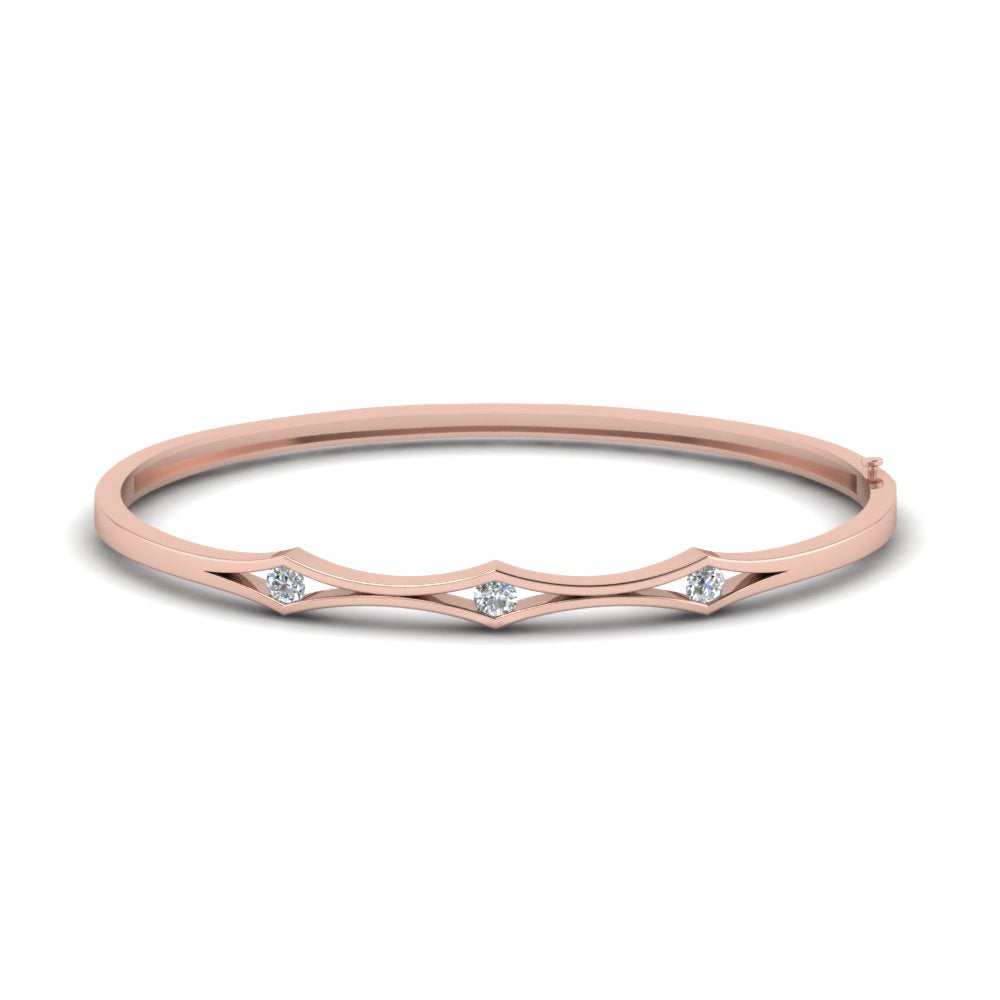 3 Stone Bracelet Bangle For Women