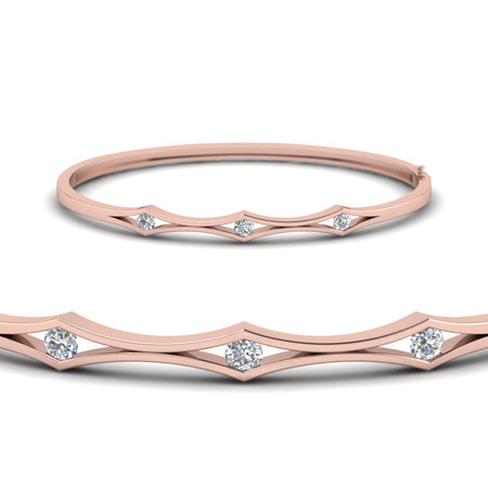 3 Stone Bracelet Bangle For Women