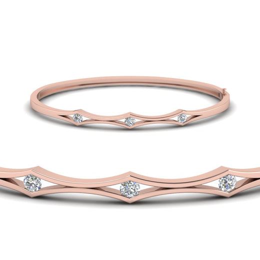 3 Stone Bracelet Bangle For Women