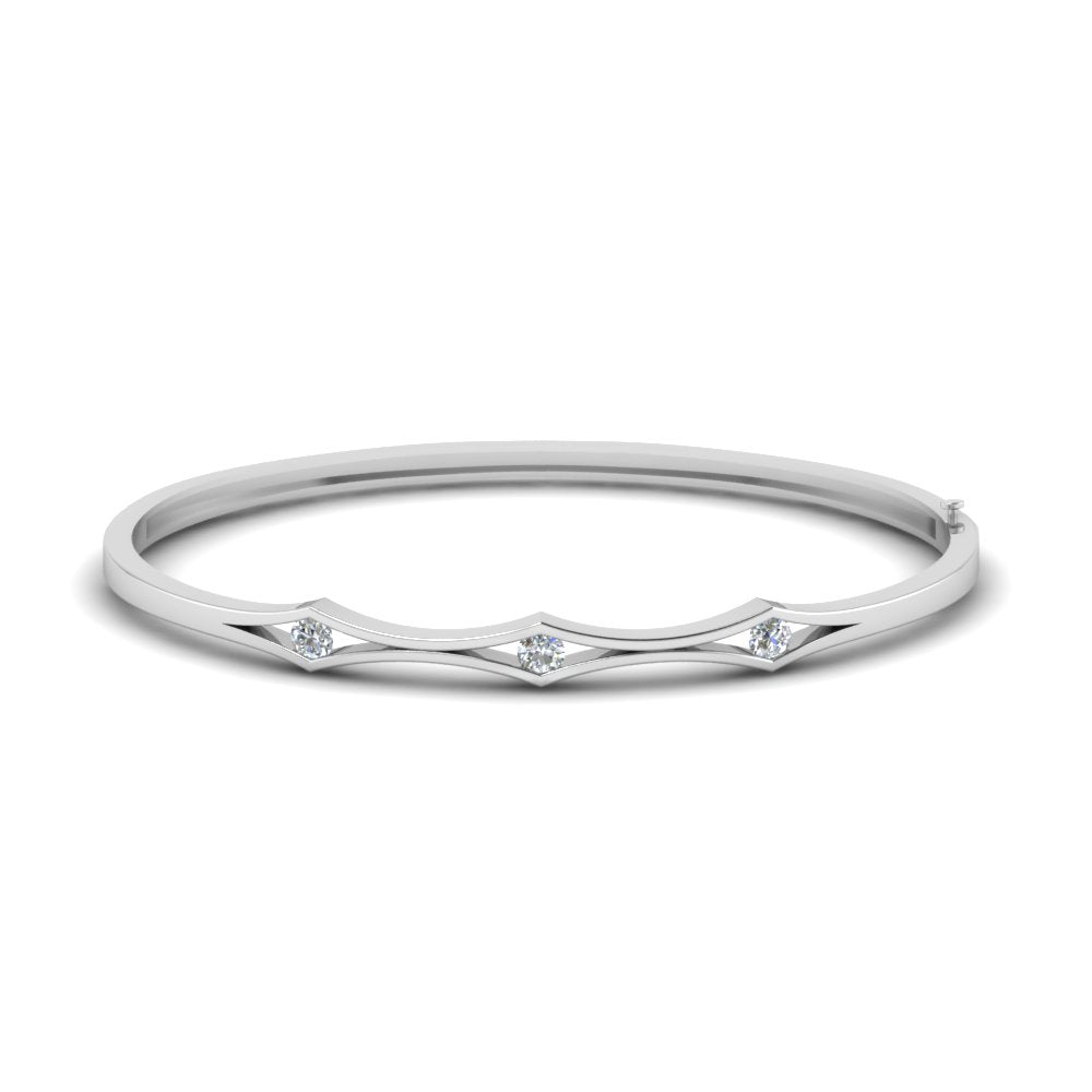 3 Stone Bracelet Bangle For Women