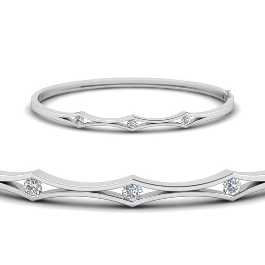 3 Stone Bracelet Bangle For Women