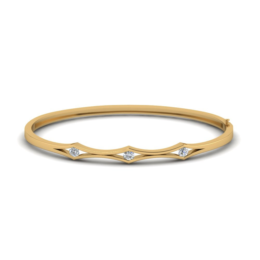 3 Stone Bracelet Bangle For Women