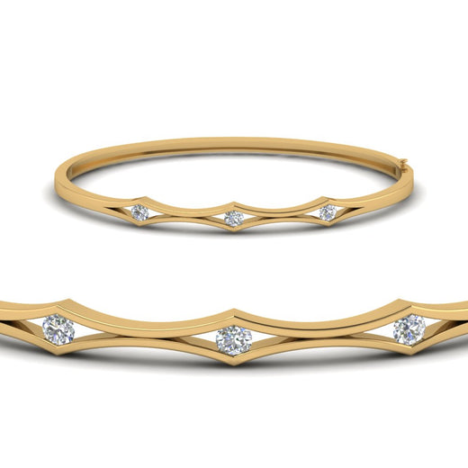 3 Stone Bracelet Bangle For Women