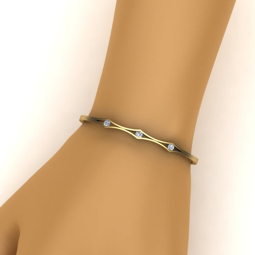 3 Stone Bracelet Bangle For Women