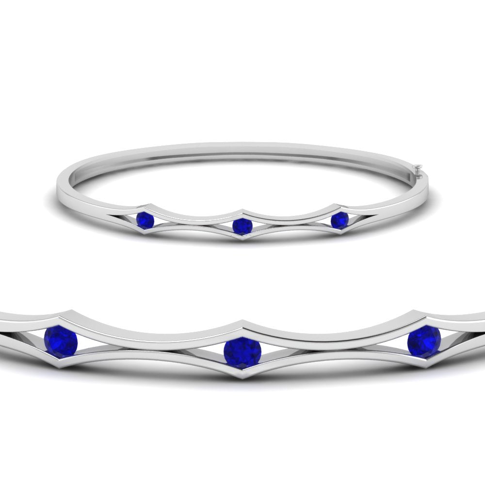 3 Stone Bracelet Bangle For Women