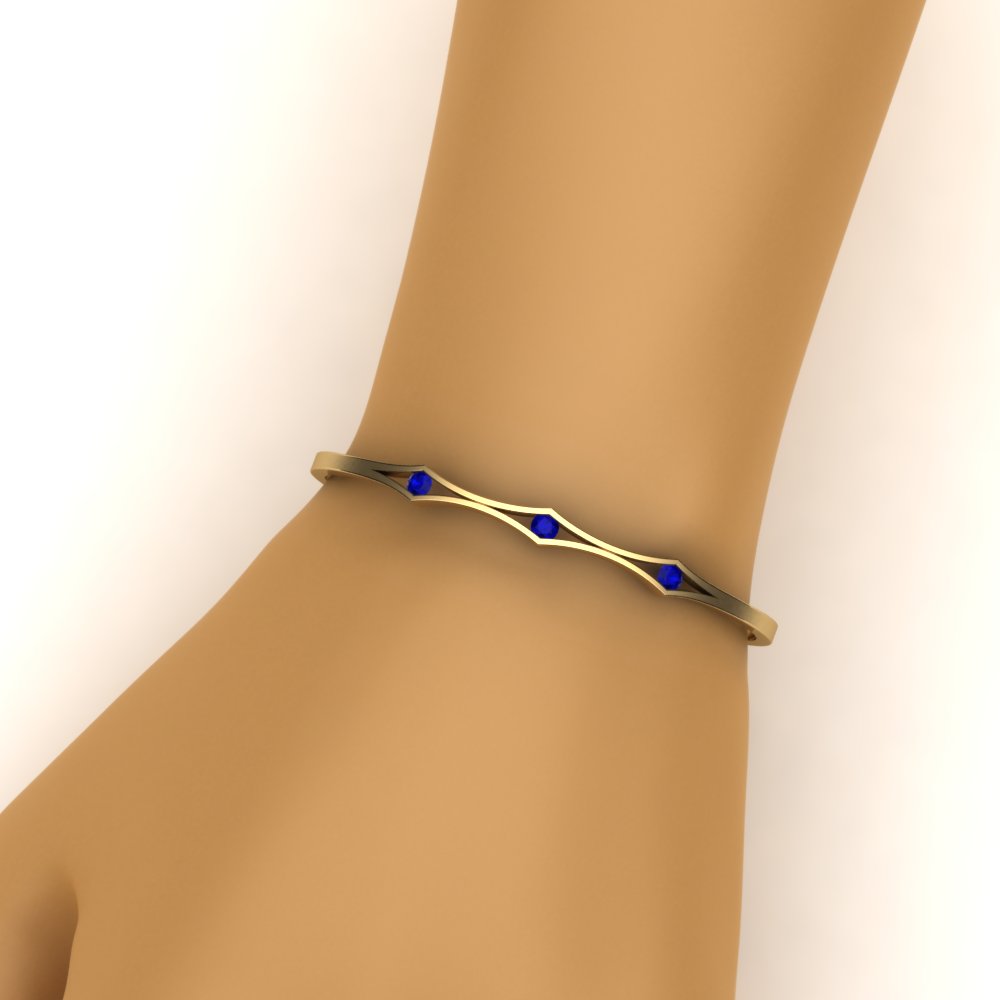 3 Stone Bracelet Bangle For Women