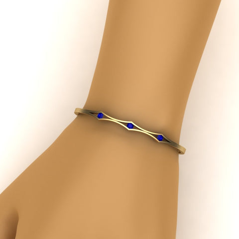 3 Stone Bracelet Bangle For Women