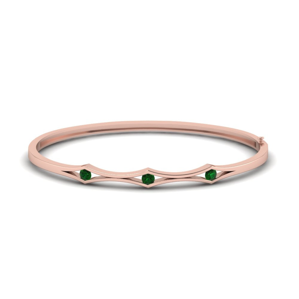 3 Stone Bracelet Bangle For Women