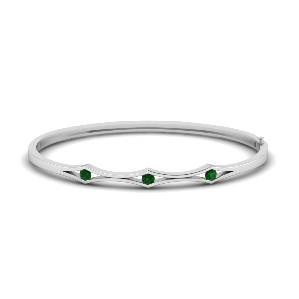 3 Stone Bracelet Bangle For Women