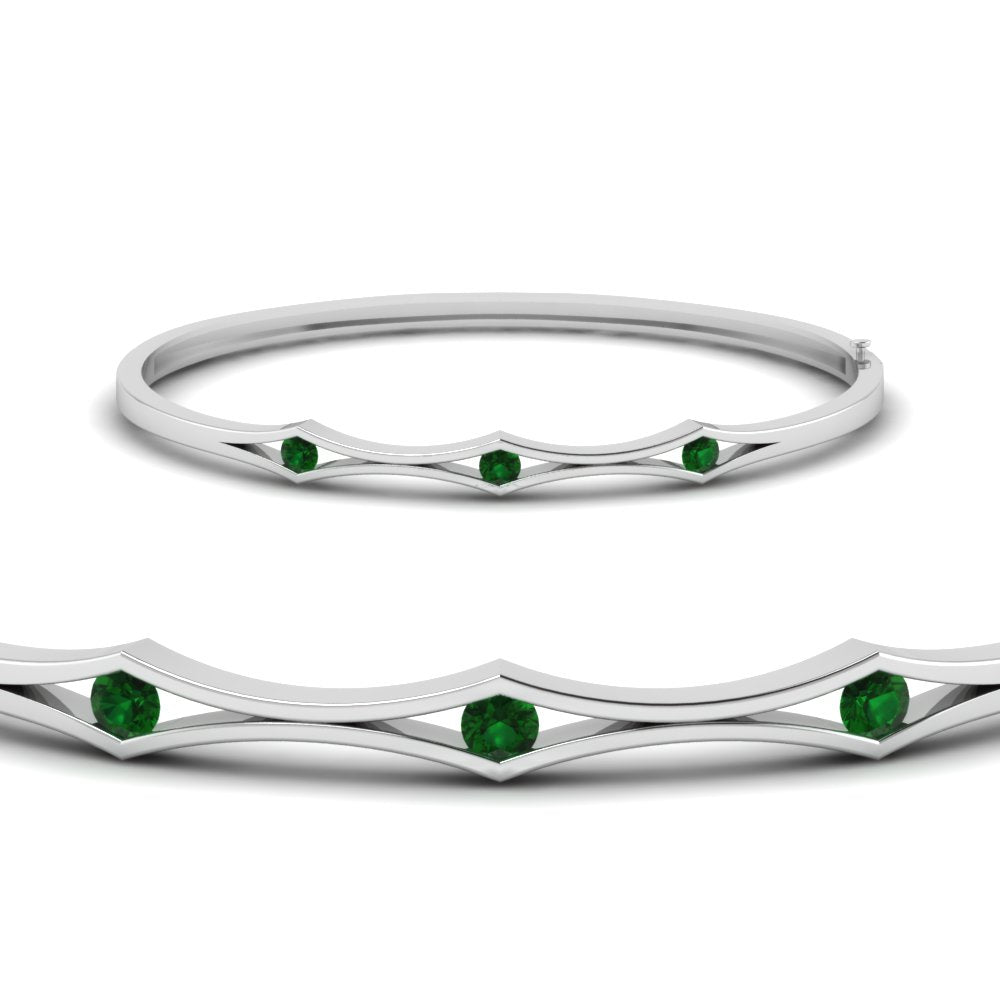 3 Stone Bracelet Bangle For Women