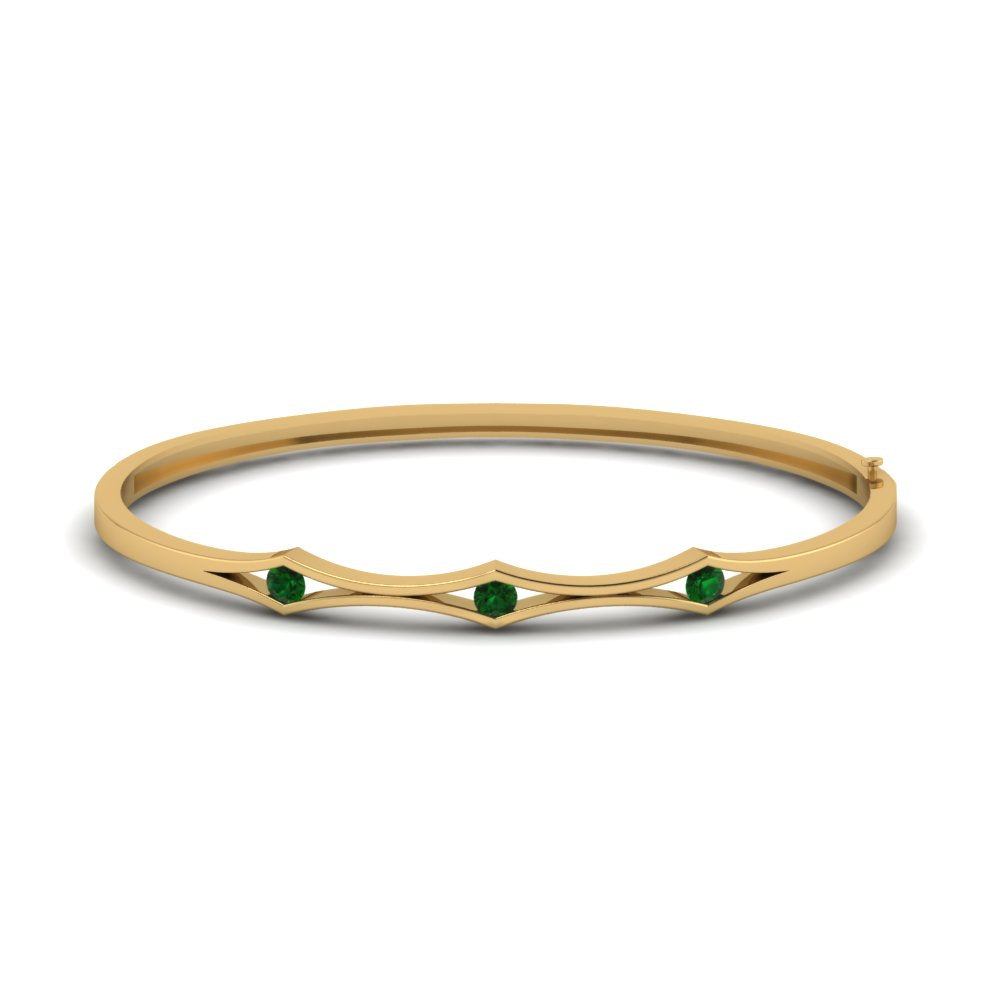 3 Stone Bracelet Bangle For Women