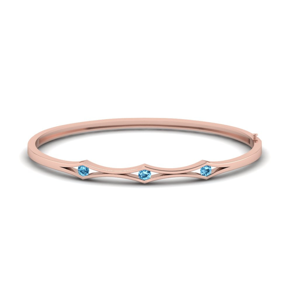 3 Stone Bracelet Bangle For Women