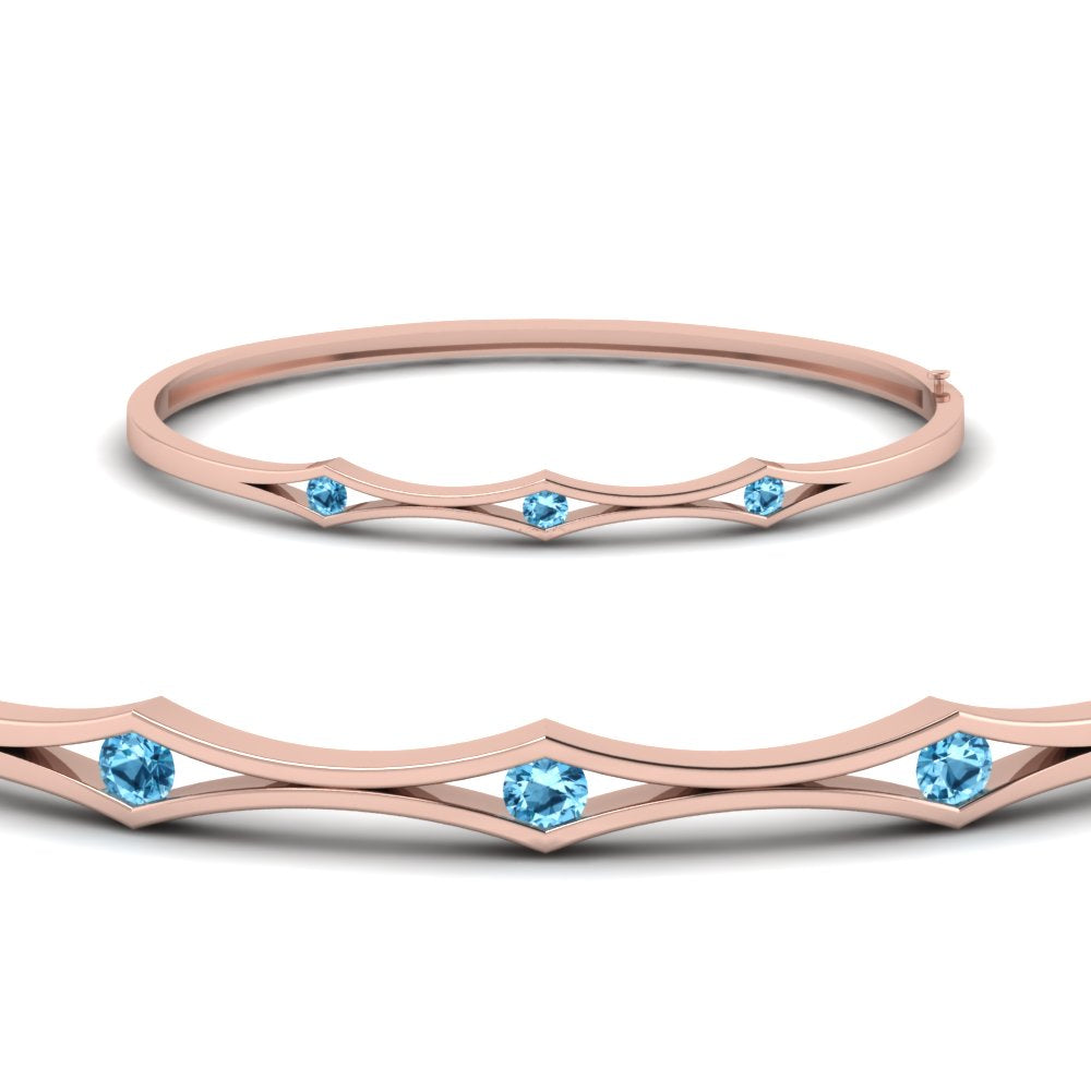 3 Stone Bracelet Bangle For Women