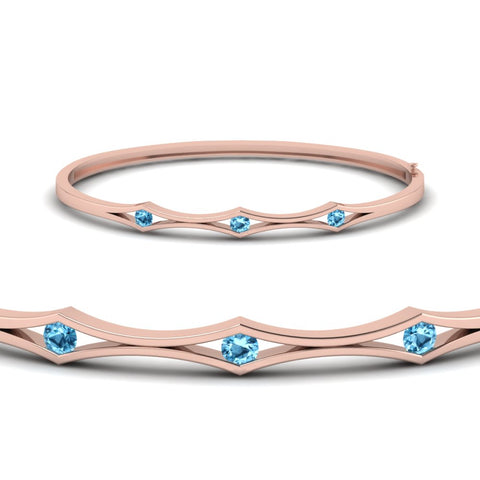 3 Stone Bracelet Bangle For Women