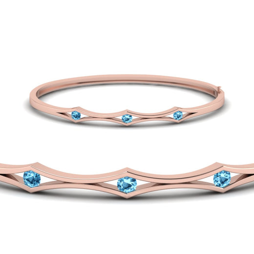 3 Stone Bracelet Bangle For Women