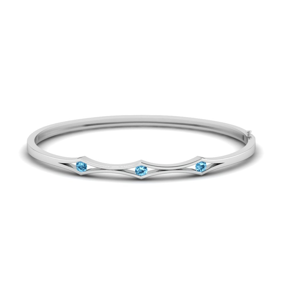 3 Stone Bracelet Bangle For Women