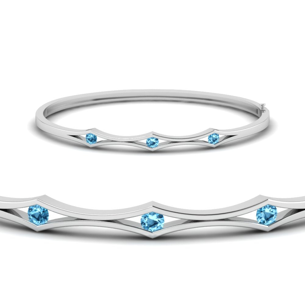 3 Stone Bracelet Bangle For Women