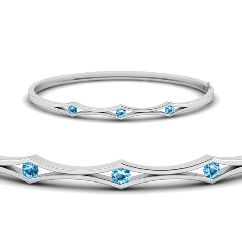3 Stone Bracelet Bangle For Women
