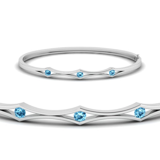 3 Stone Bracelet Bangle For Women