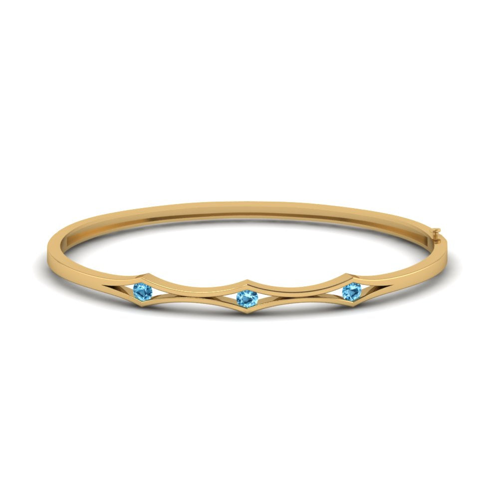 3 Stone Bracelet Bangle For Women