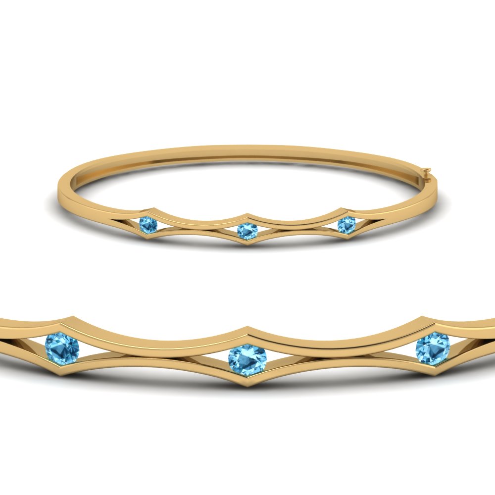 3 Stone Bracelet Bangle For Women