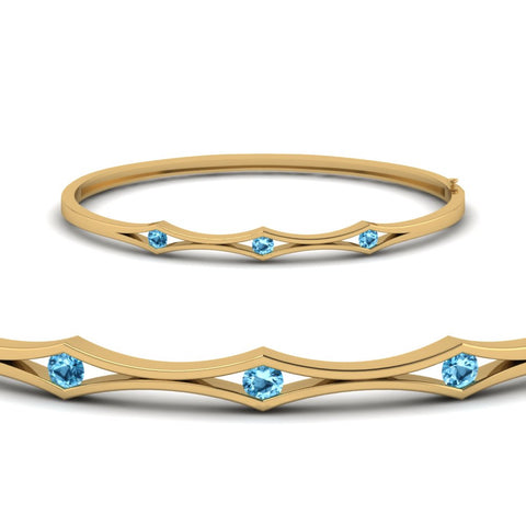 3 Stone Bracelet Bangle For Women