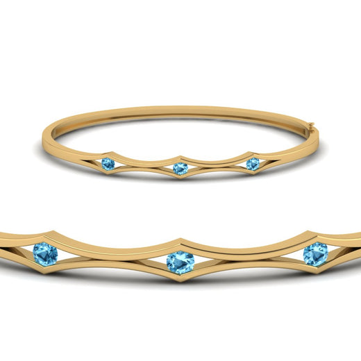 3 Stone Bracelet Bangle For Women